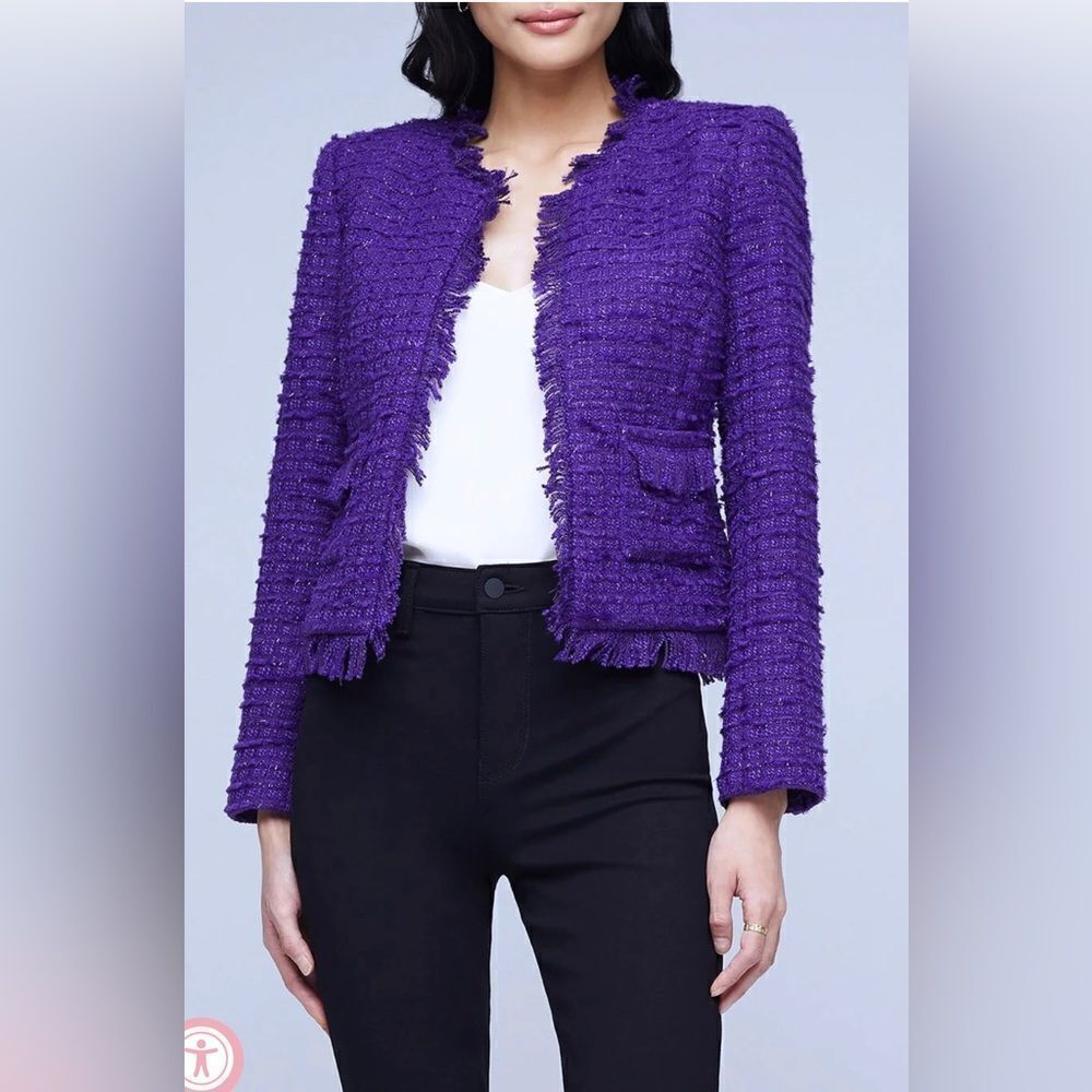 L'AGENCE Angelina Fringe Trim Blazer size 2